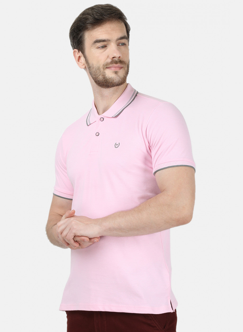 Mens Pink Plain T-Shirt