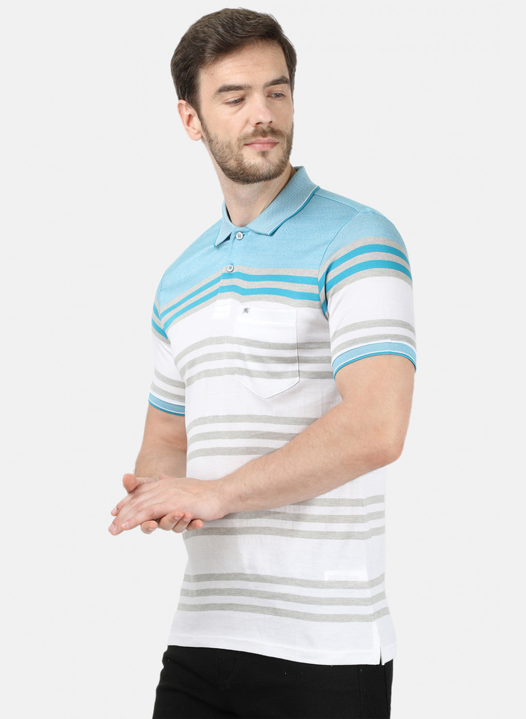 Mens Blue & White Stripe T-Shirt