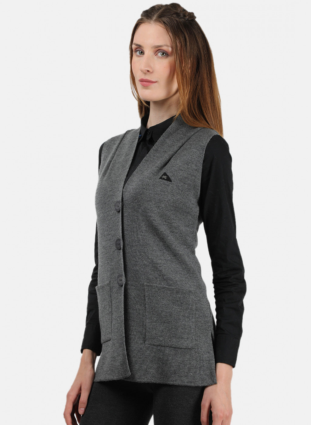 Women Grey Solid Cardigan