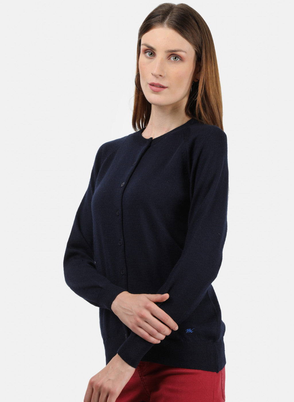 Women NAvy Blue Solid Cardigan