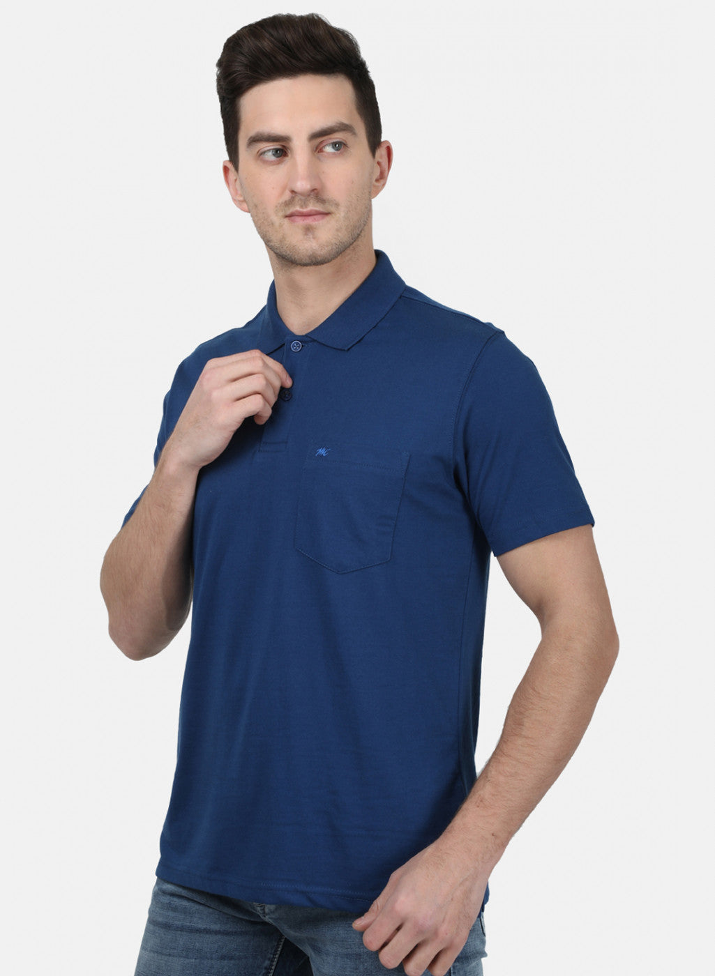 Mens Blue Plain T-Shirt