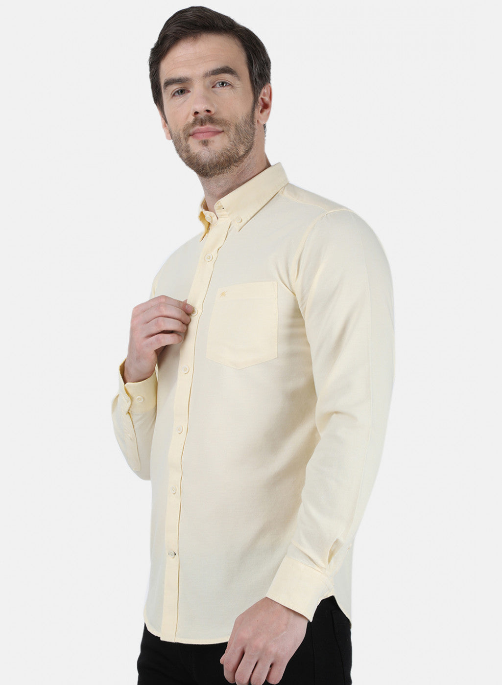 Mens Yellow Solid Shirt