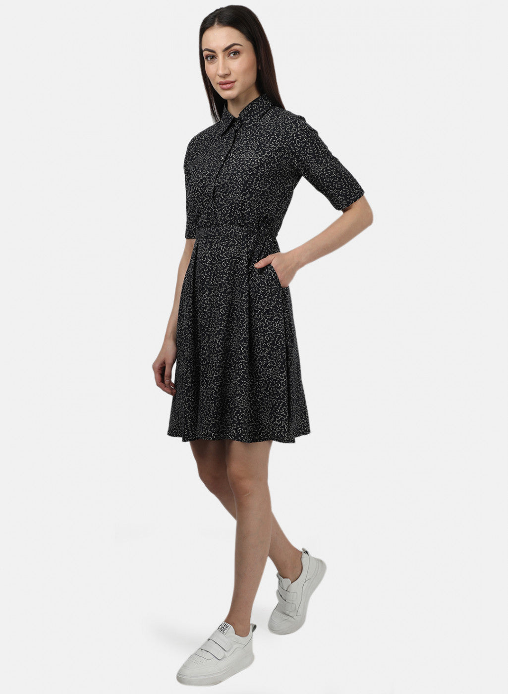 Womens Black Printed Dress