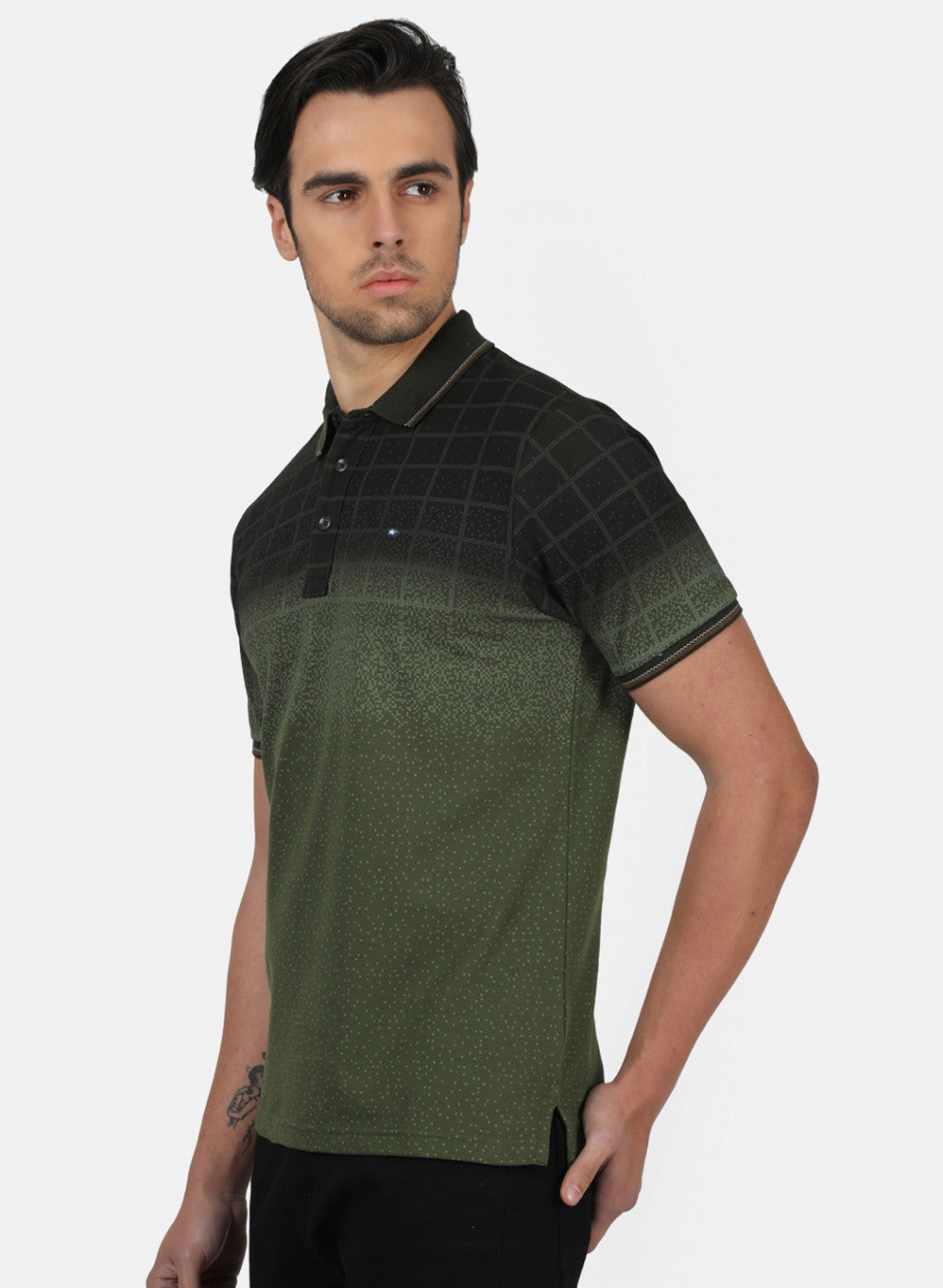 Men Olive Printed T-Shirts