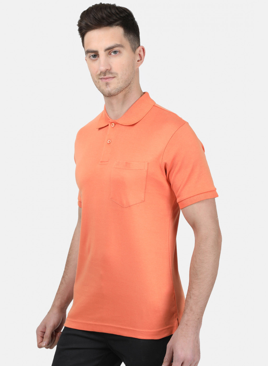 Mens Orange Plain T-Shirt