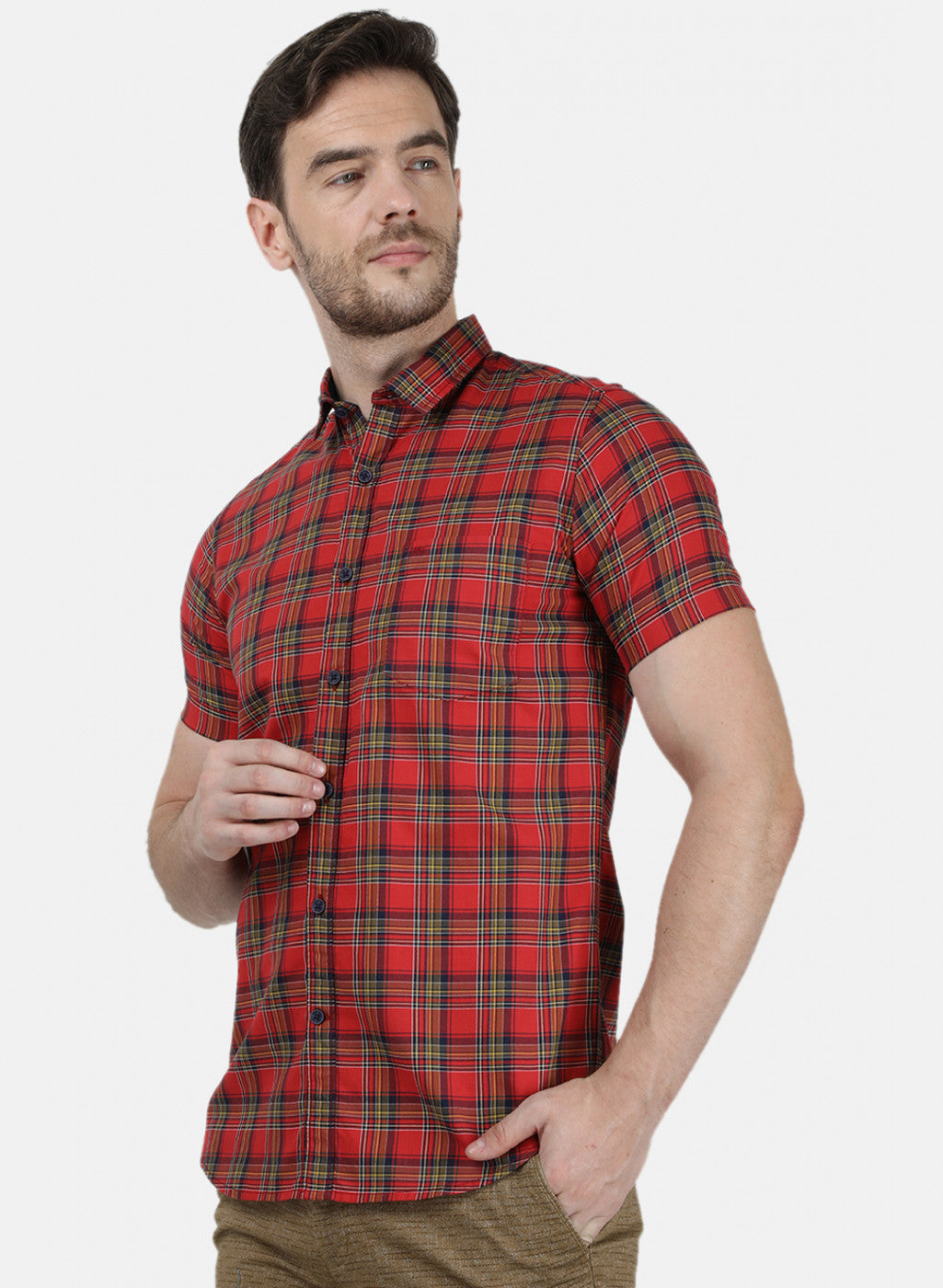 Mens Red Check Shirts