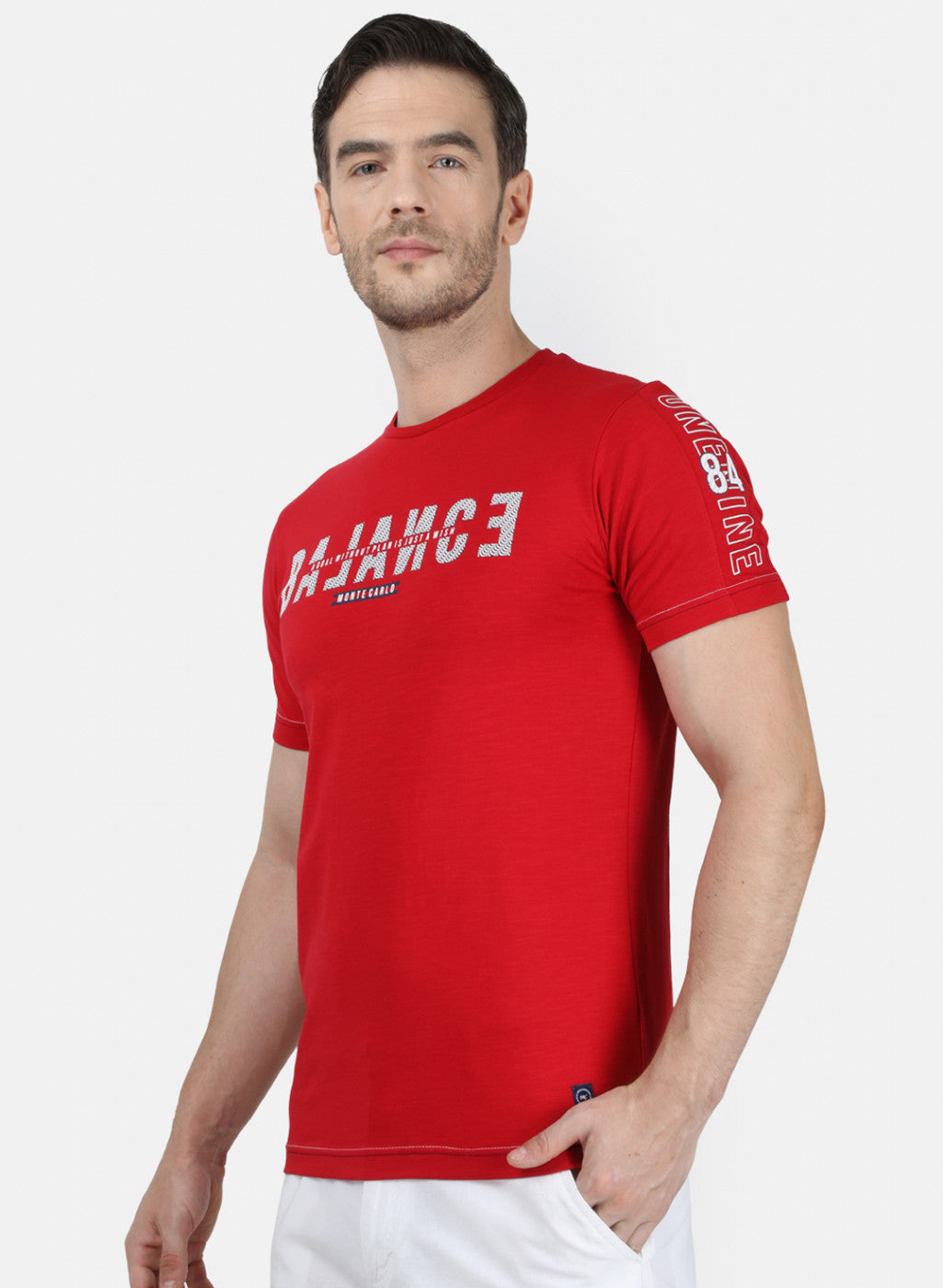 Mens Red Printed T-Shirt