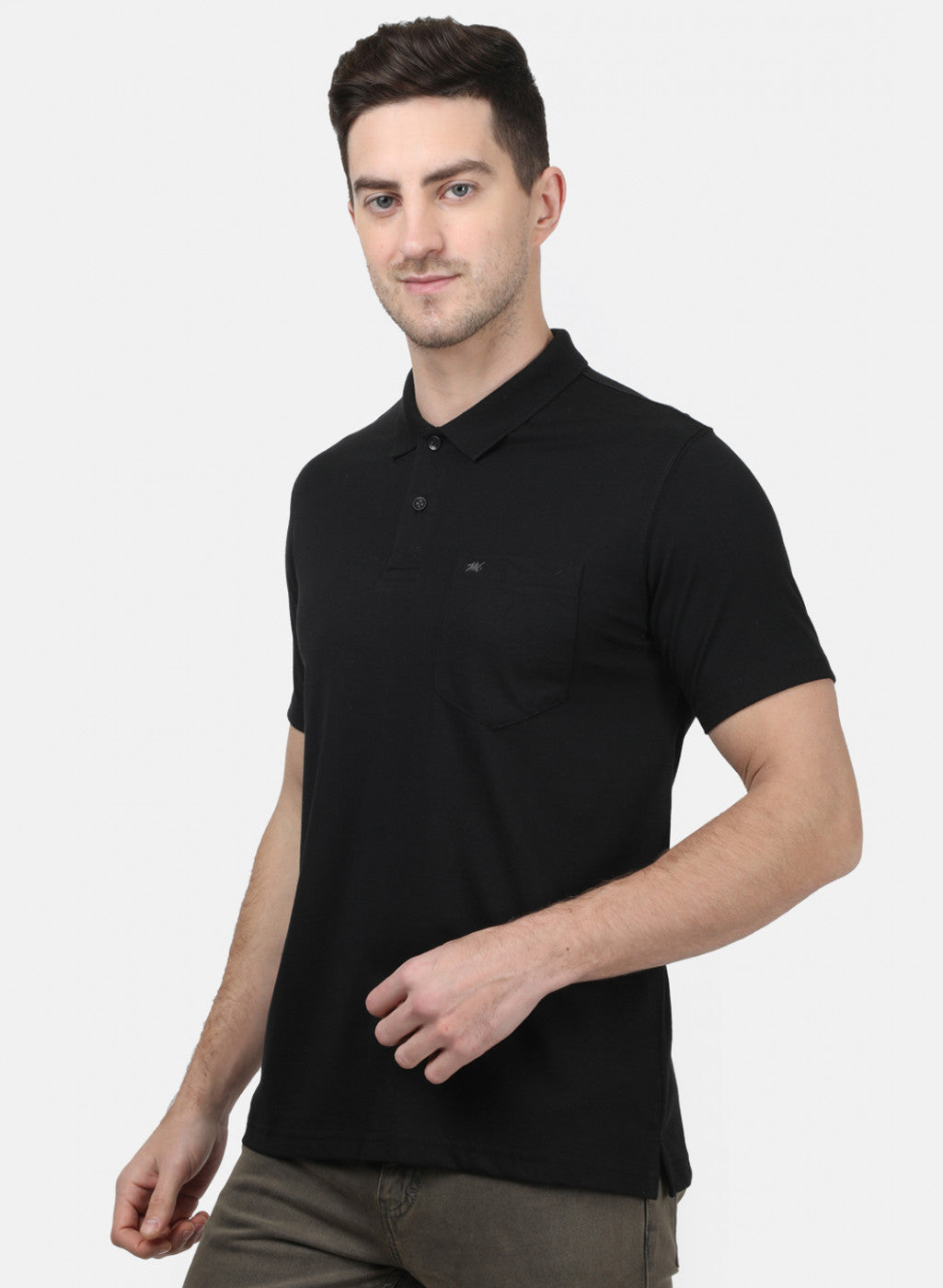 Mens Black Plain T-Shirts