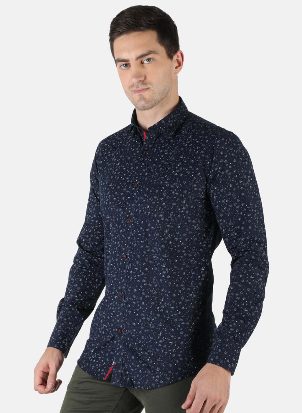 Men NAvy Blue Printed Shirt