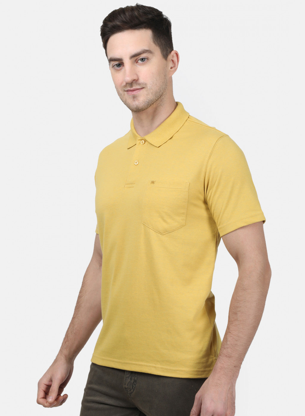 Mens Yellow Plain T-Shirts