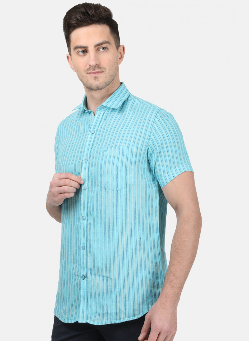 Mens Blue Stripe Shirt