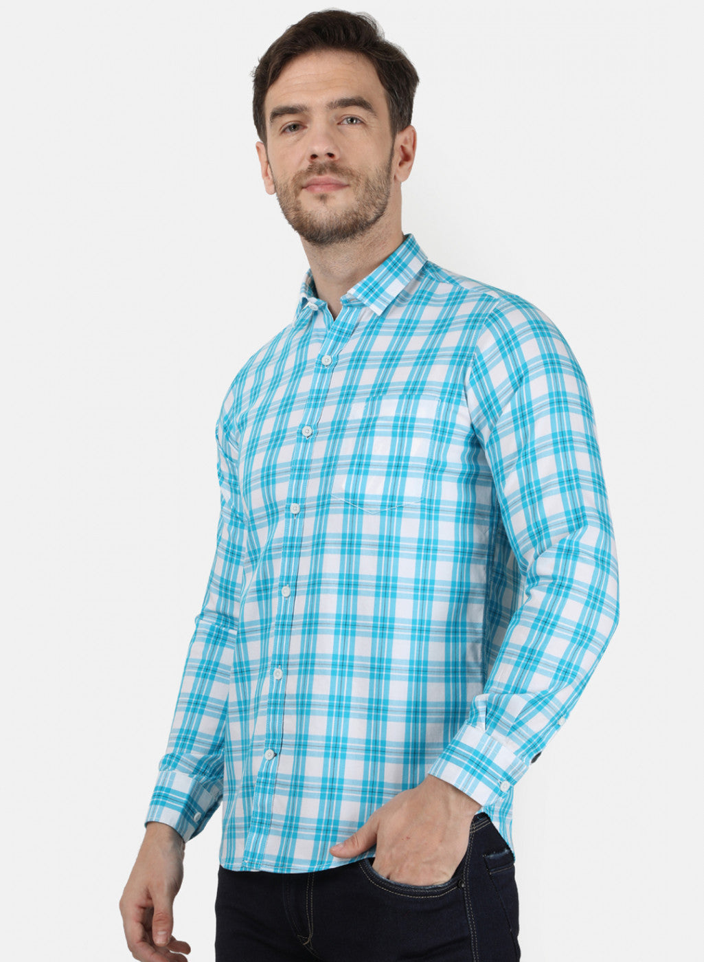 Check Shirt for Men - Blue Check Shirt Mens - Buy Now