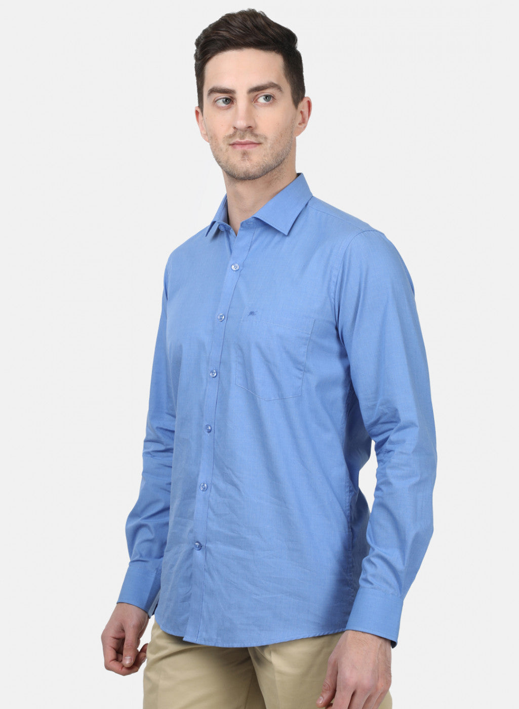 Mens Blue Solid Shirts