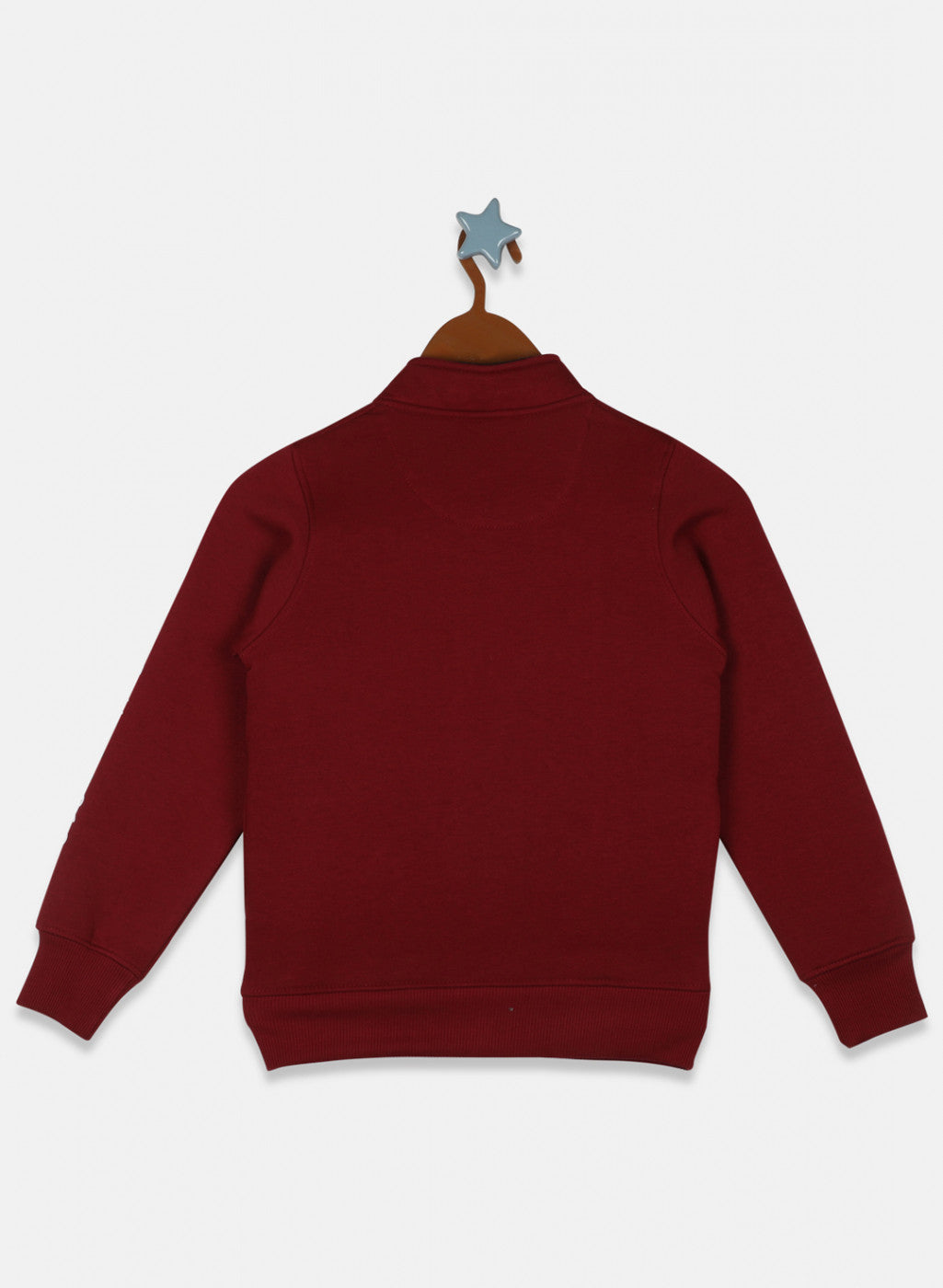 Boys Maroon Printed Sweatshirt