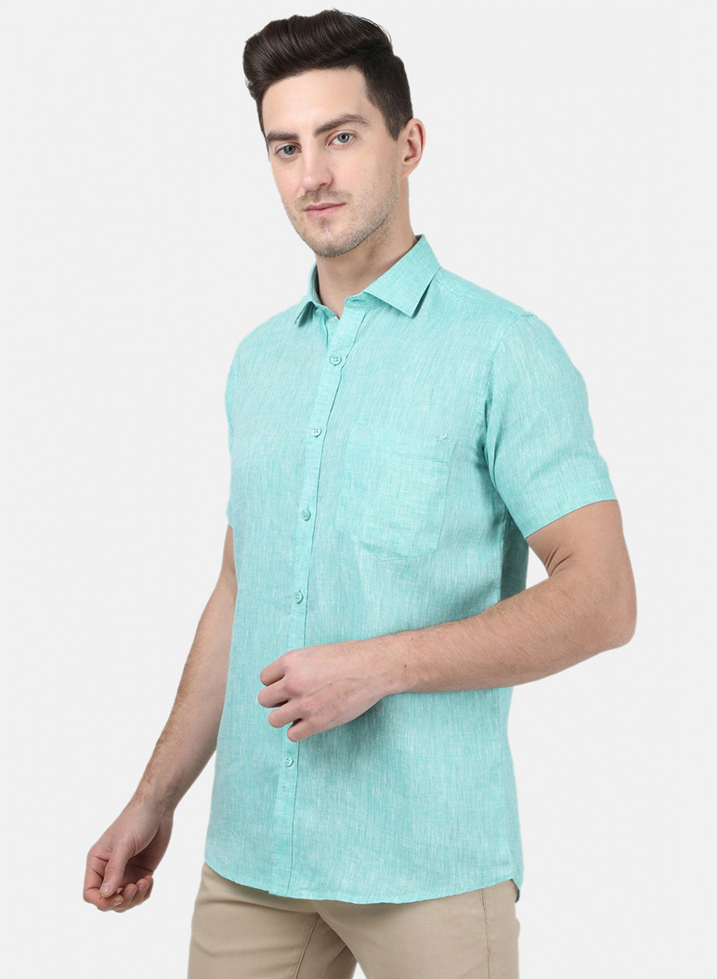 Mens Blue Solid Shirt