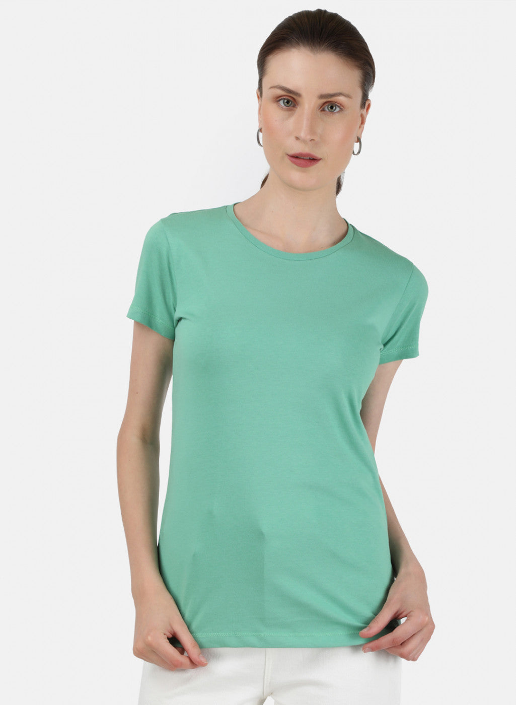 Womens Green & Pink Plain Top 2Pc Set