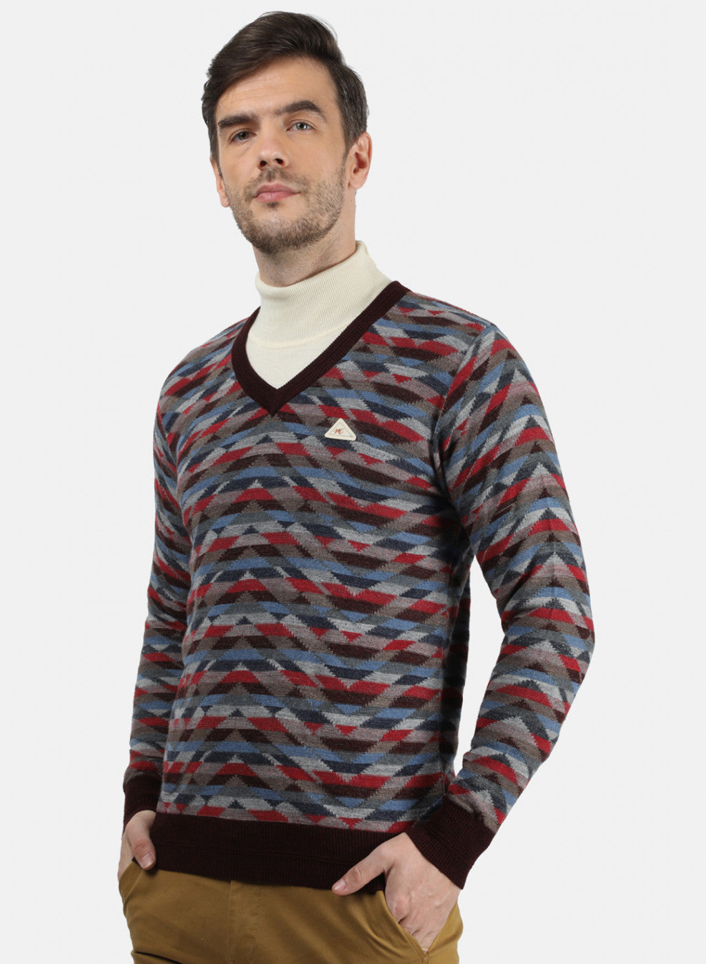 Men Multicolor Solid Pullover