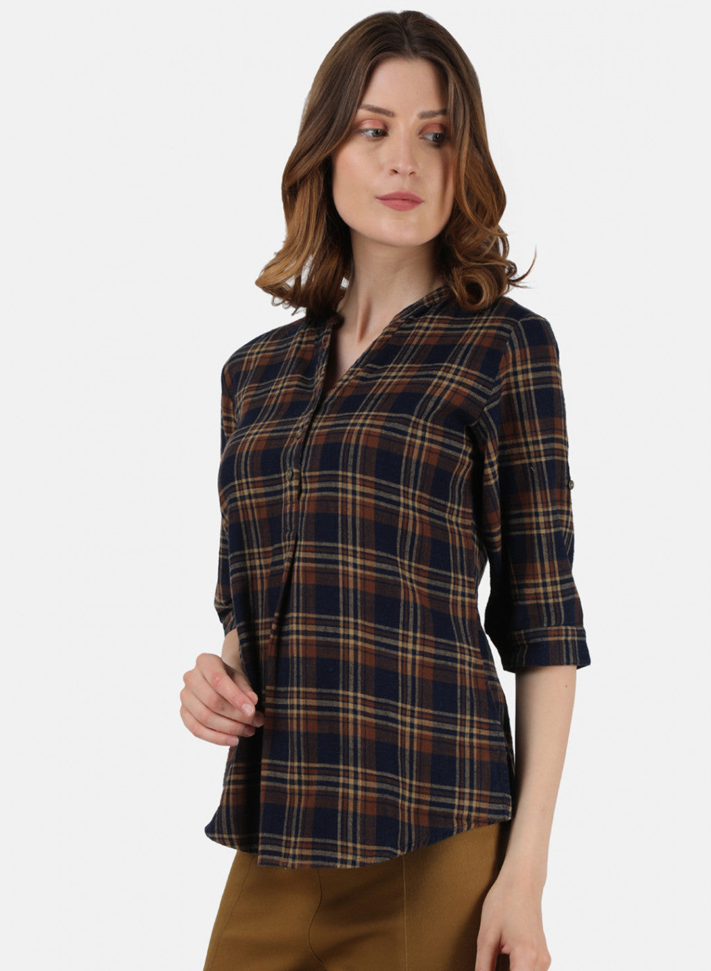 Womens Blue Check Top