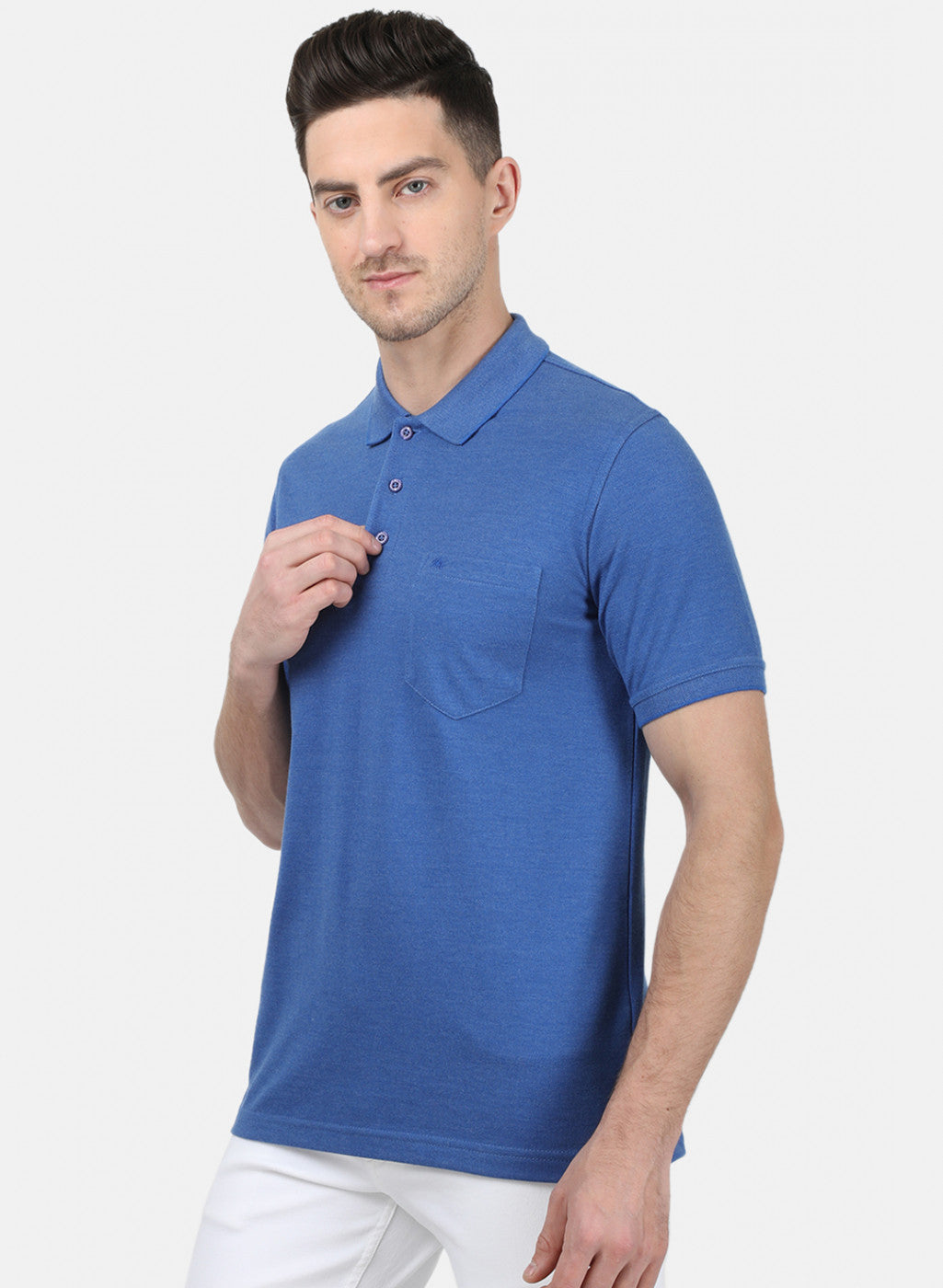 Mens Blue Plain T-Shirt