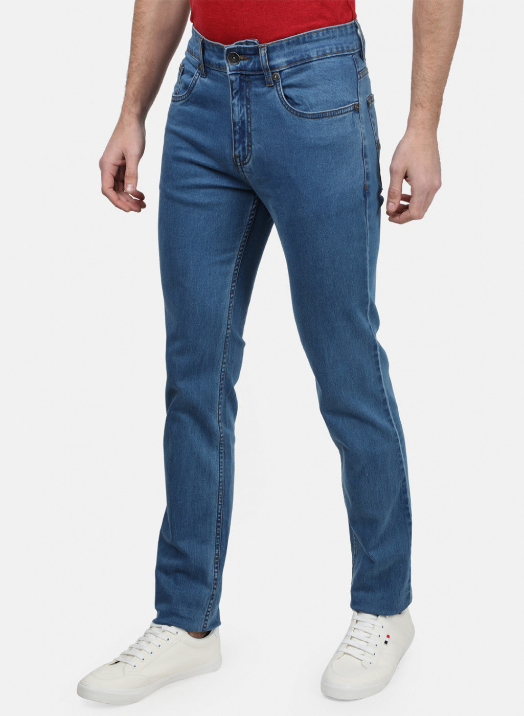 Mens Blue Plain Denims