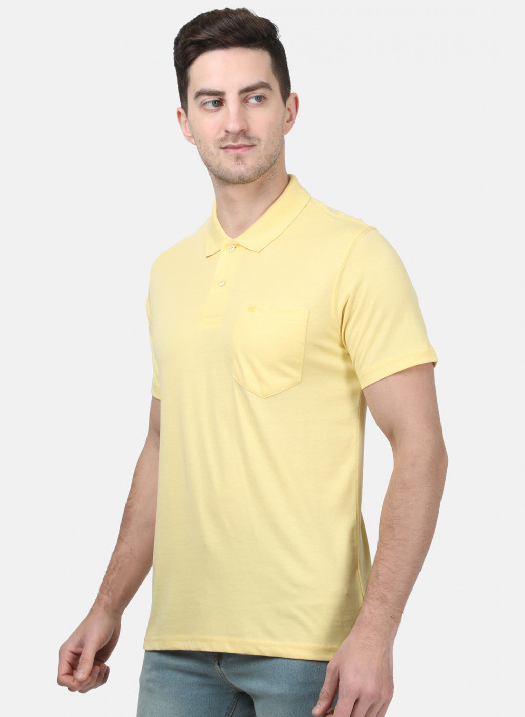 Mens Yellow Plain T-Shirts