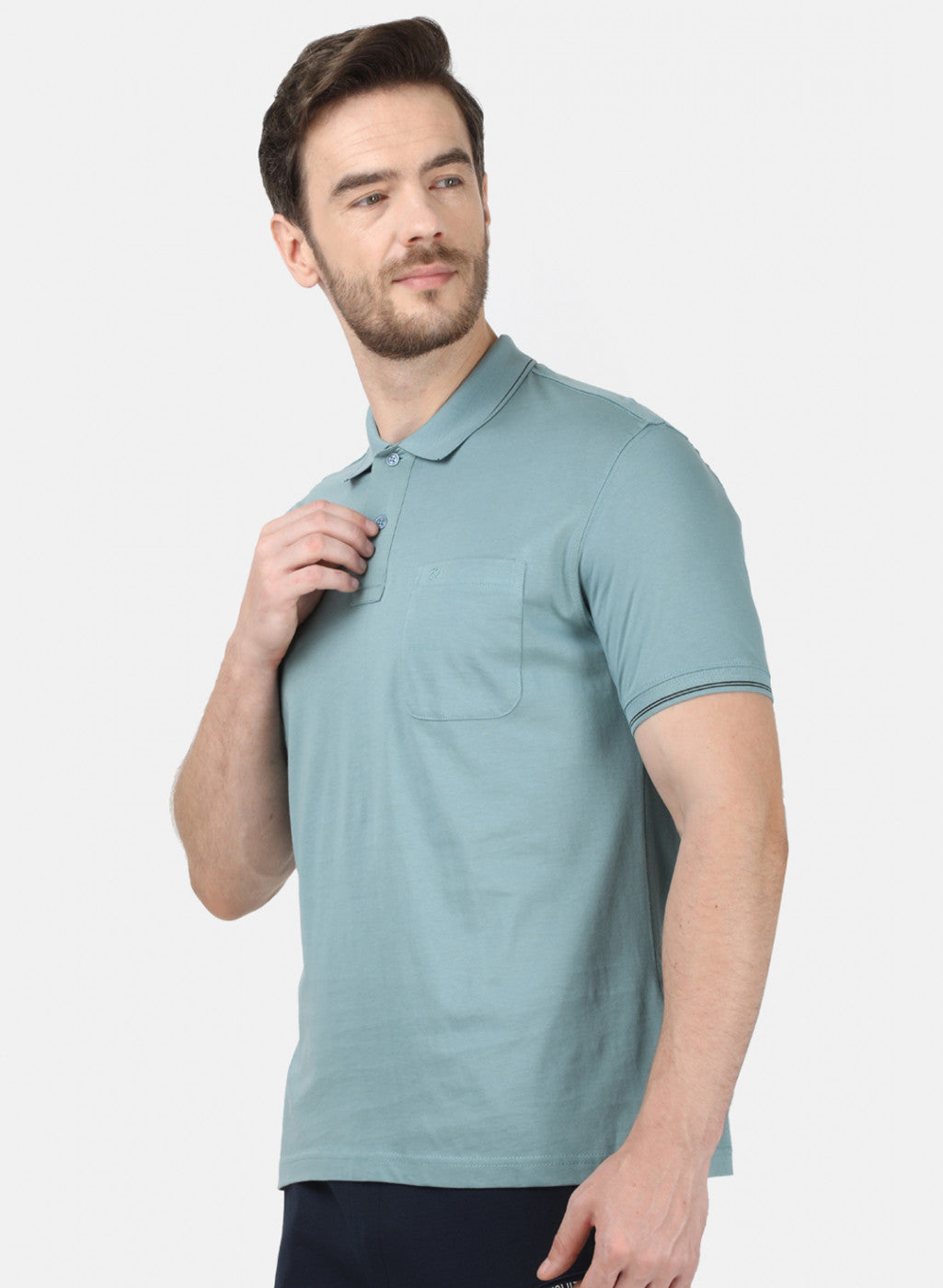 Mens Blue Plain T-Shirt