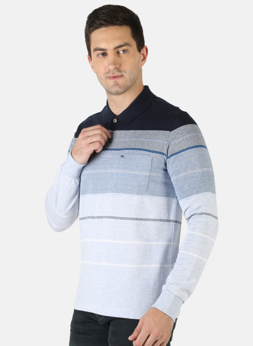 Men Blue Stripe T-Shirt