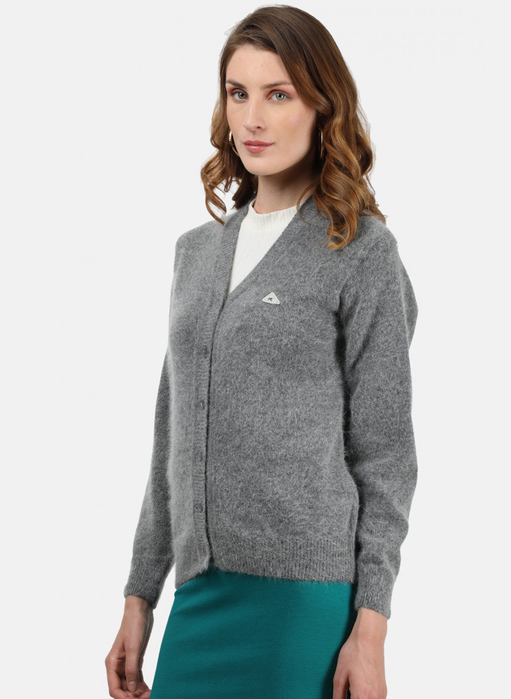 Women Grey Solid Cardigan