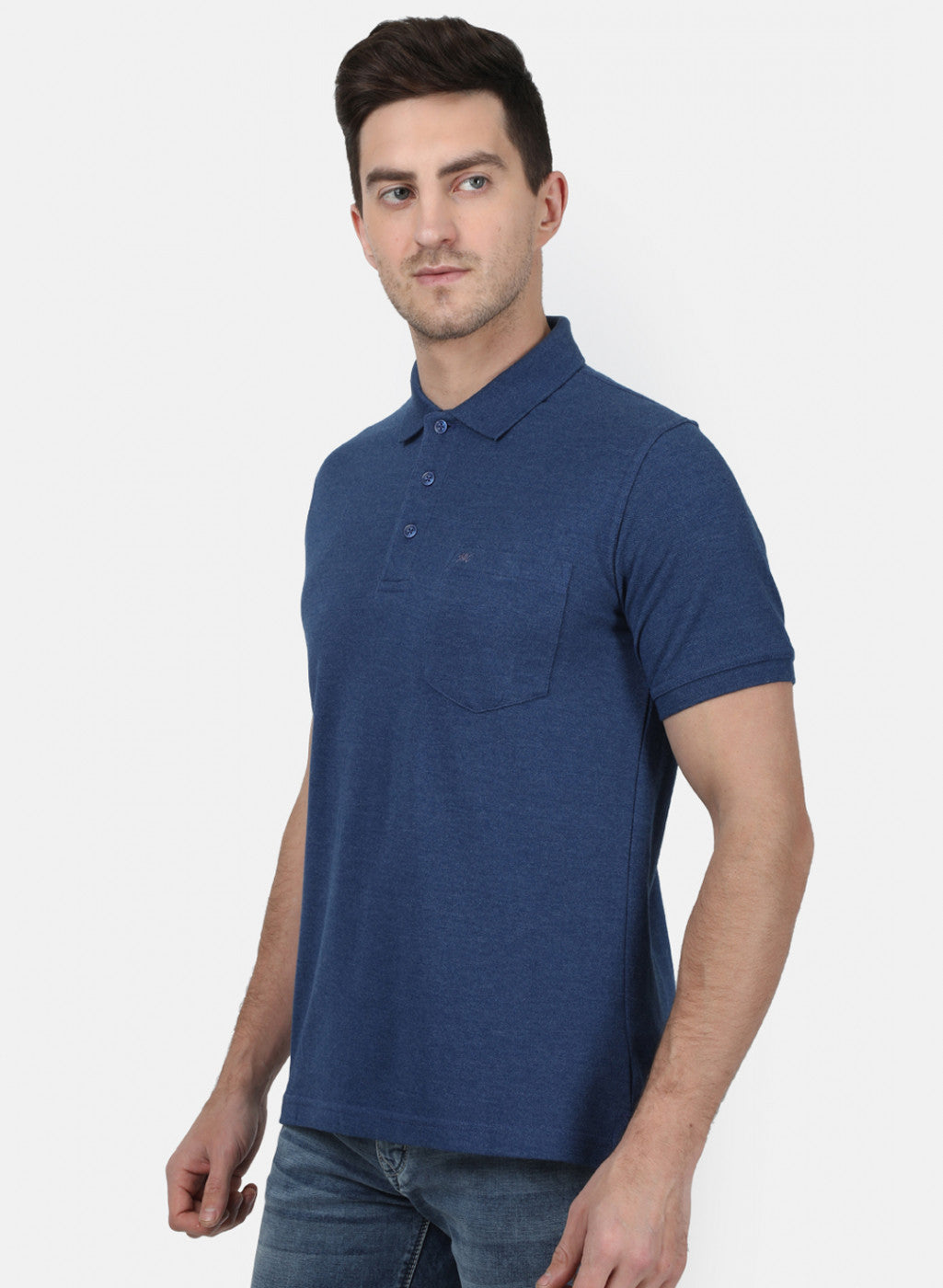 Mens Blue Plain T-Shirt