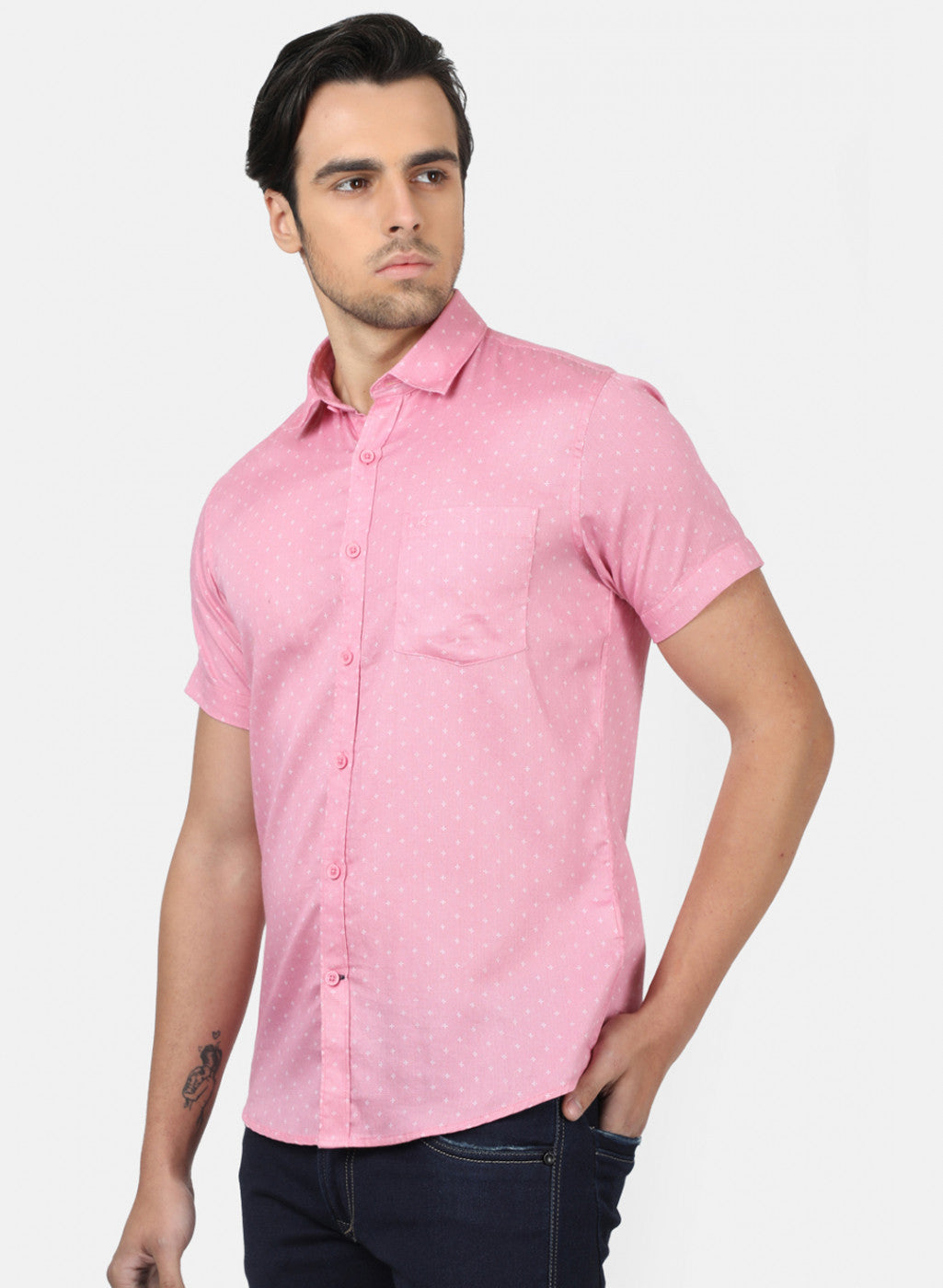 Men Pink Printed Shirts