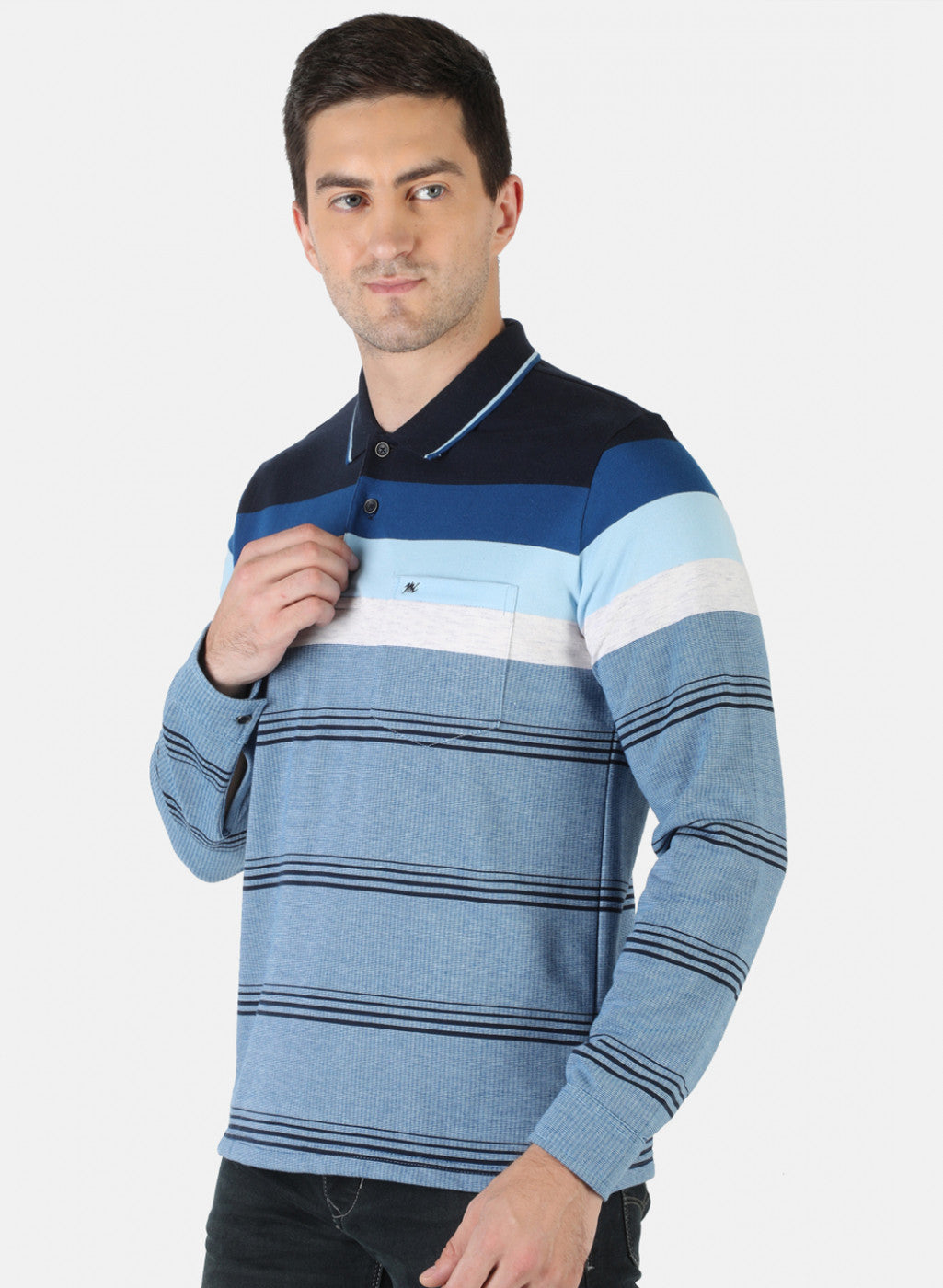 Men Blue Stripe T-Shirt