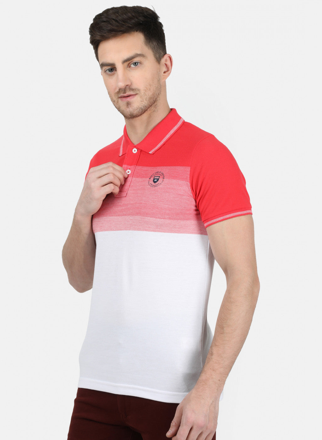 Mens Pink & White Stripe T-Shirt