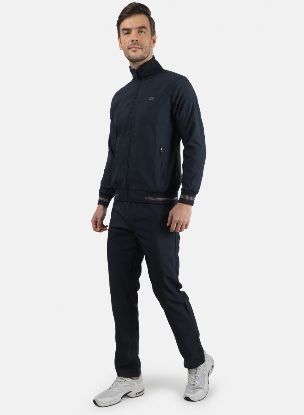 Men NAvy Blue Plain Tracksuit