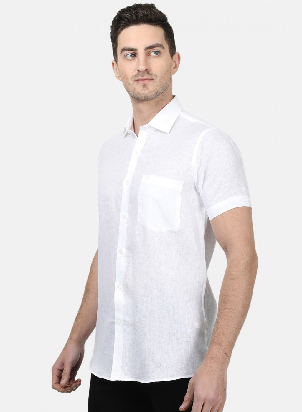 Mens White Solid Shirts