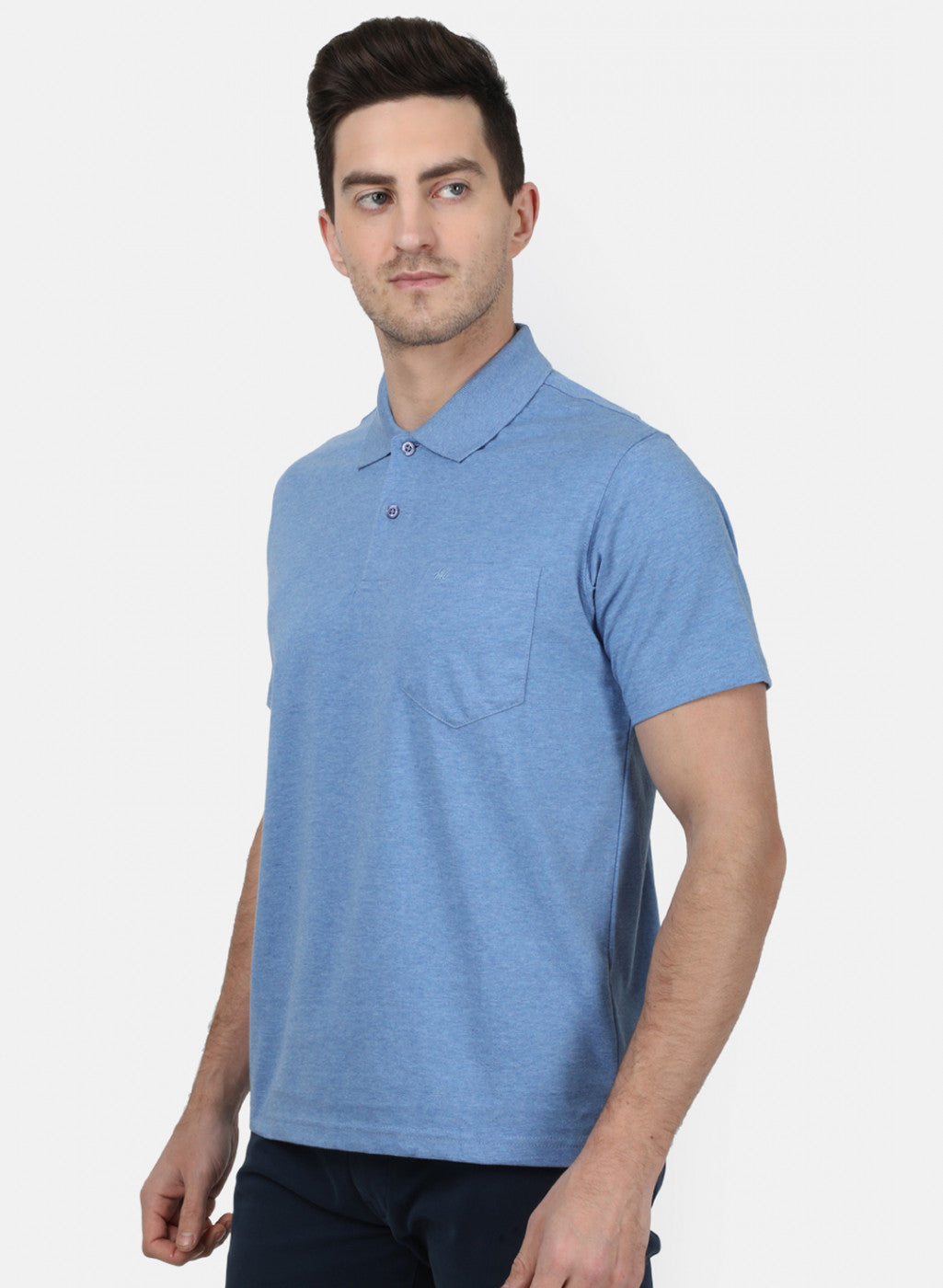 Mens Blue Plain T-Shirt