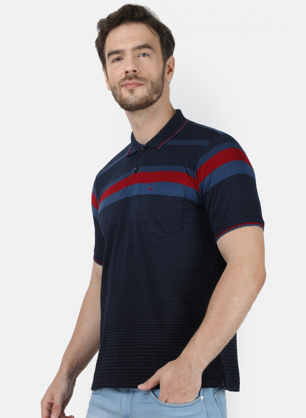 Mens NAvy Blue Stripe T-Shirt