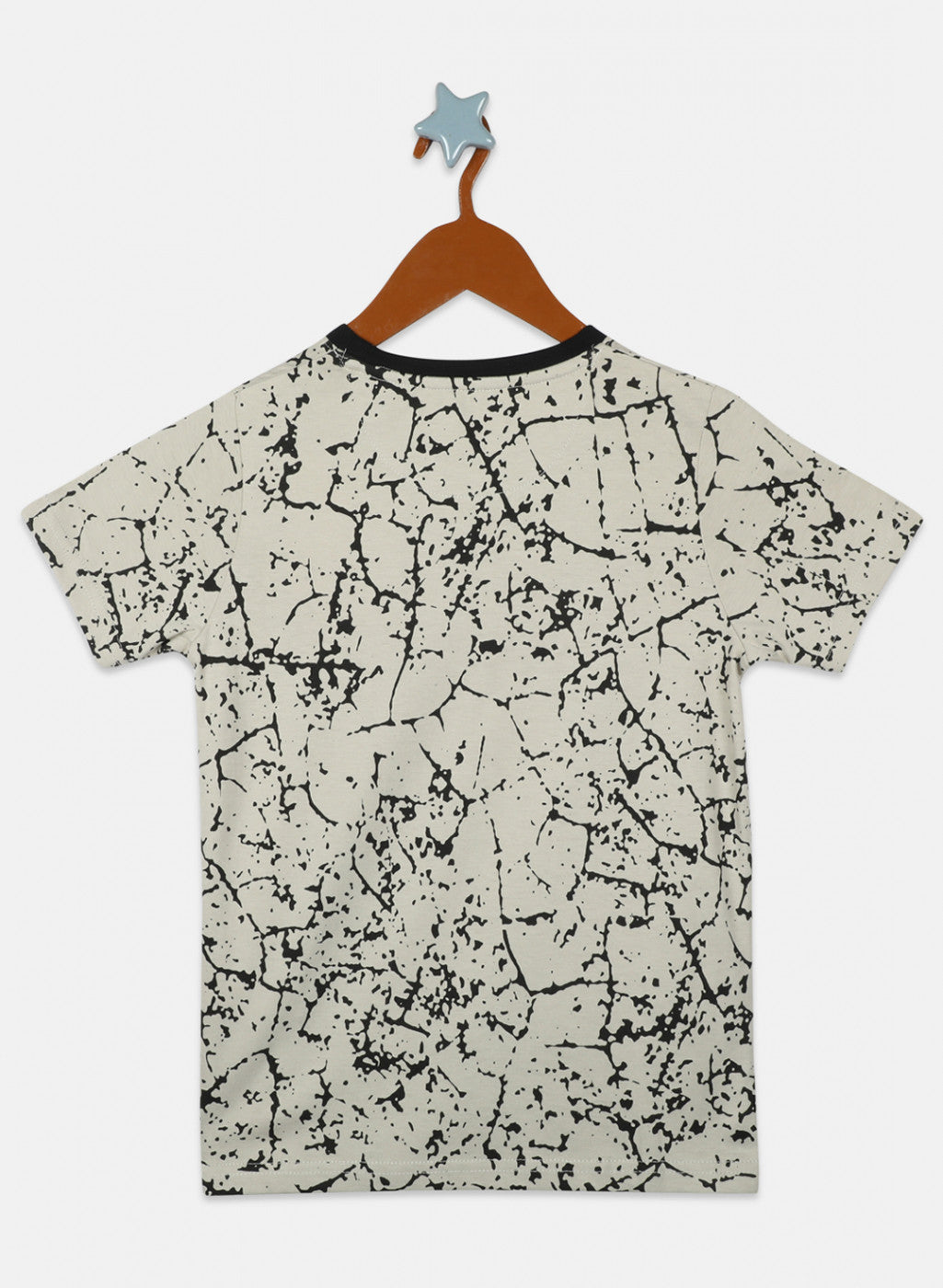 Boys Beige Printed T-Shirts