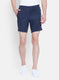 Mens Navy Blue Self Design Short