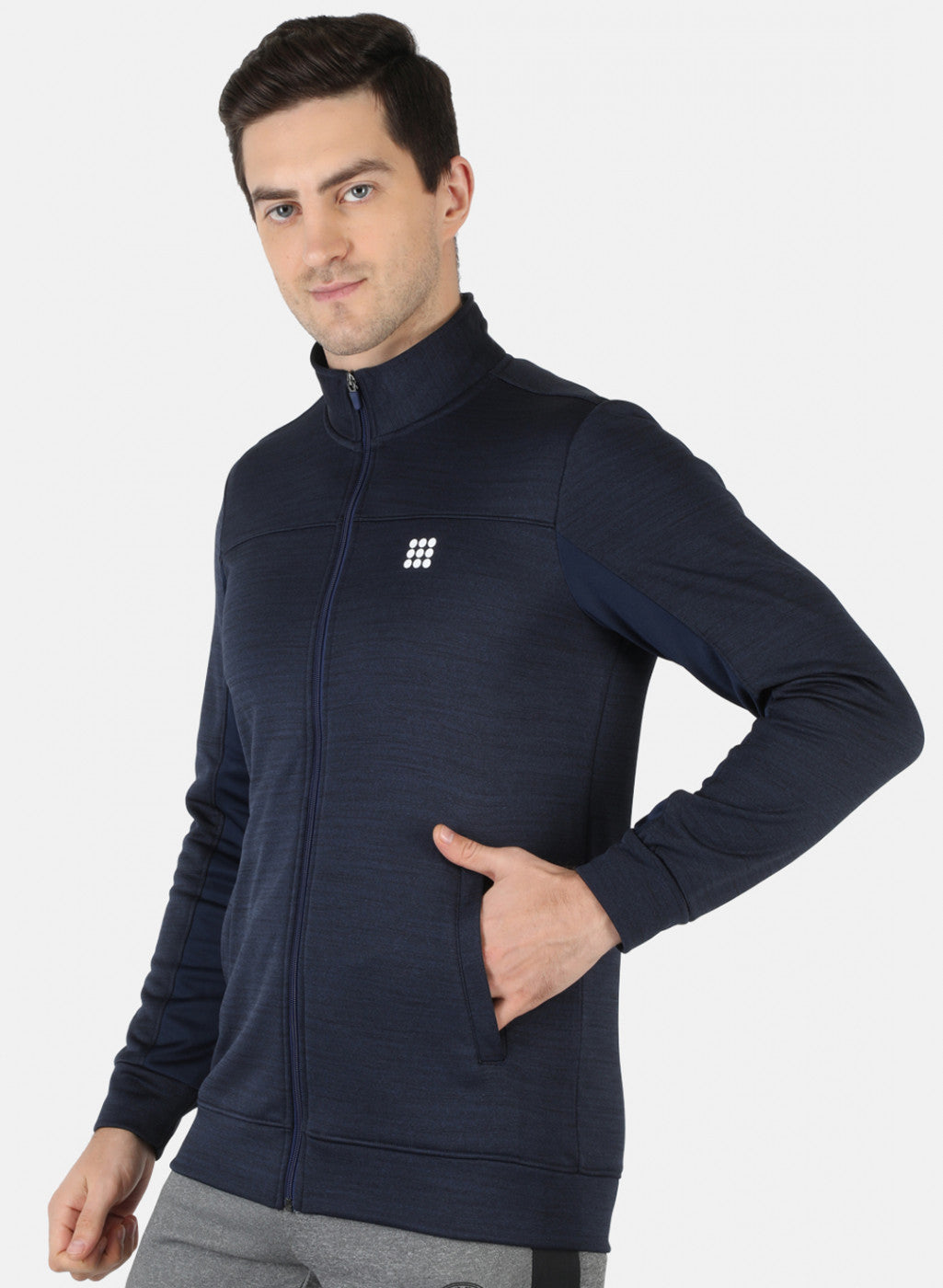 Men Navy Blue Solid Sweatshirt