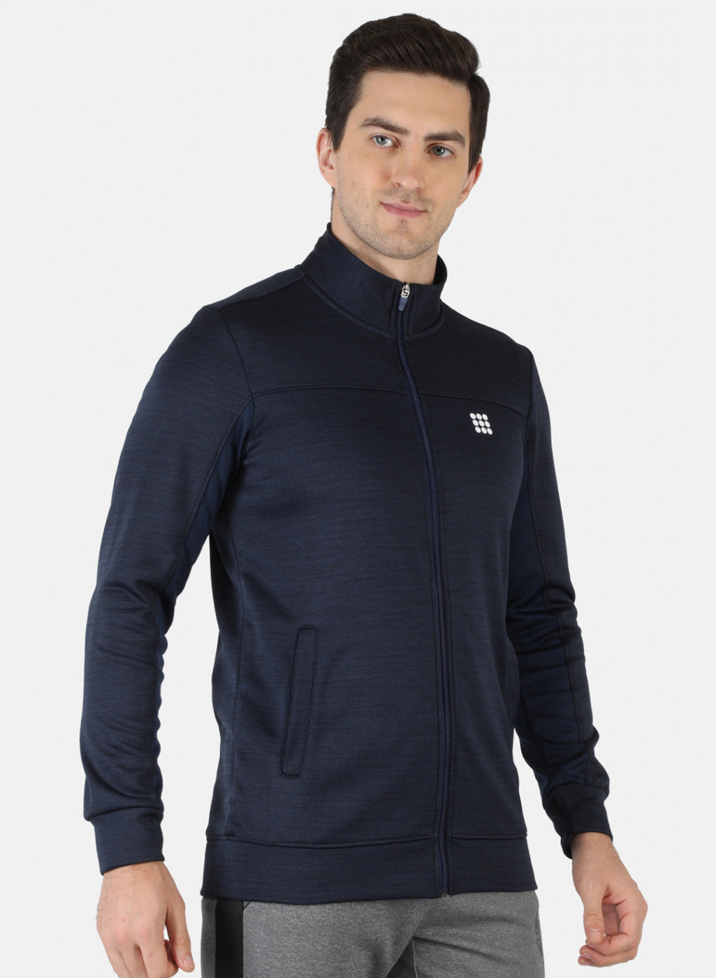 Men Navy Blue Solid Sweatshirt