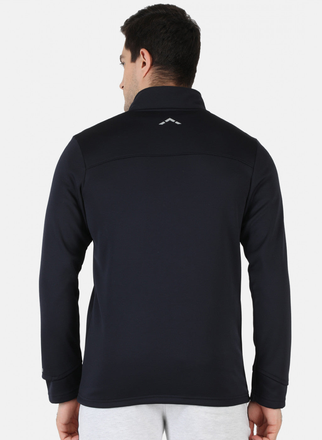 Navy Regular Fit Full Sleeve Collar Neck Sweatshirt