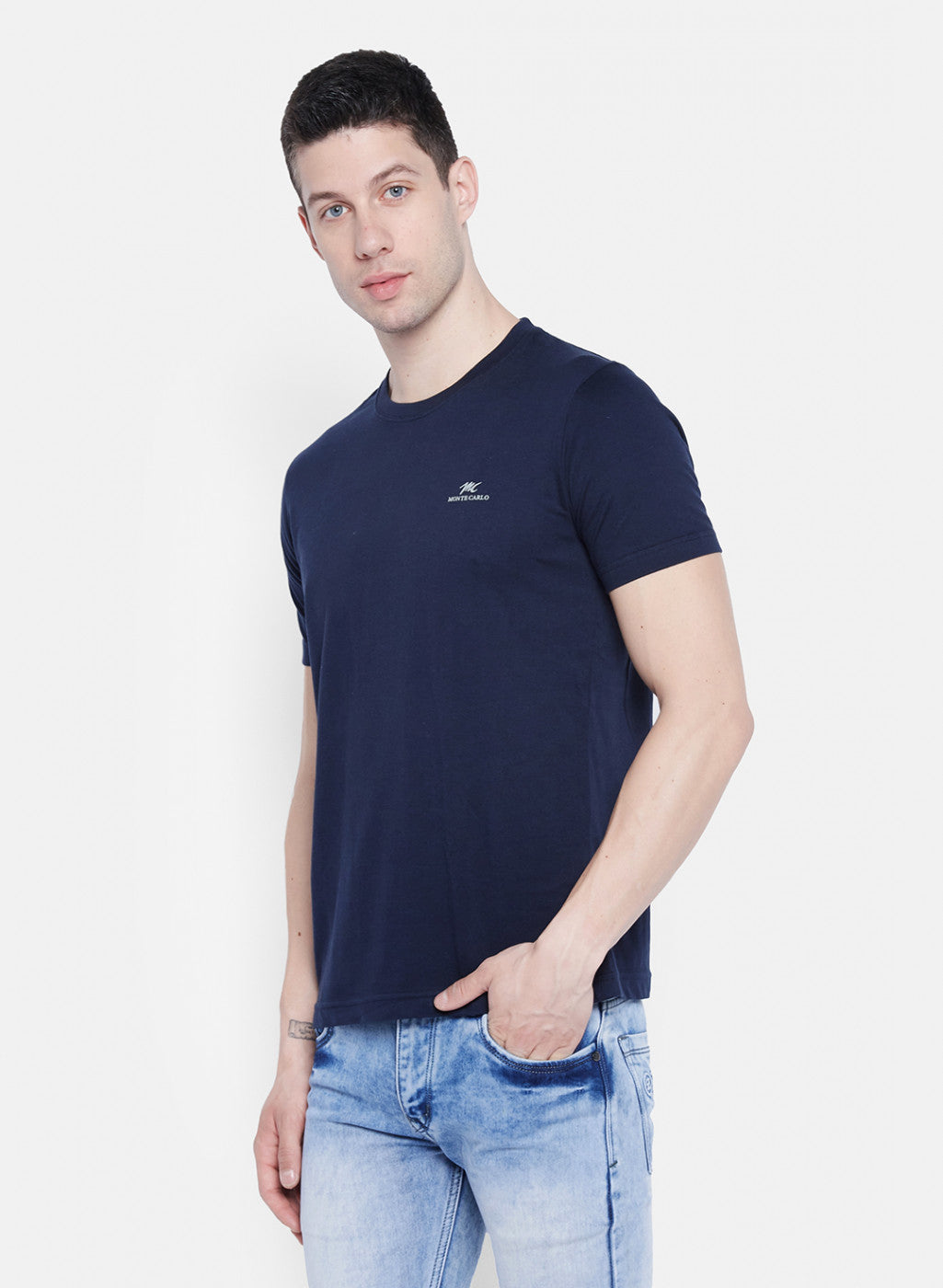 Mens Multicolor Plain T-Shirt