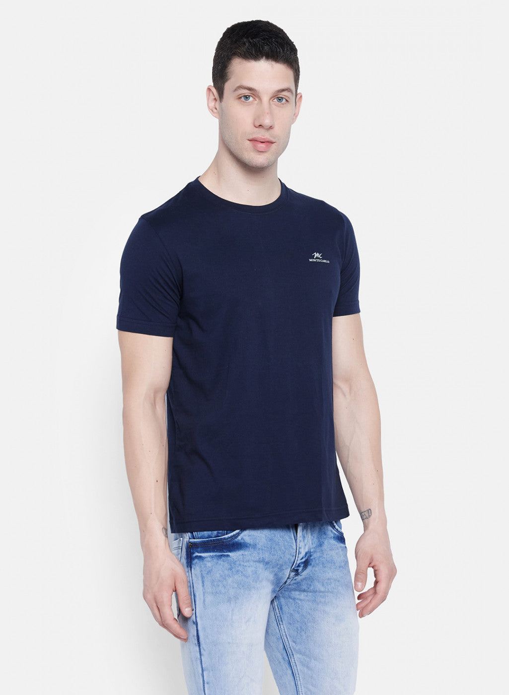 Mens Multicolor Plain T-Shirt