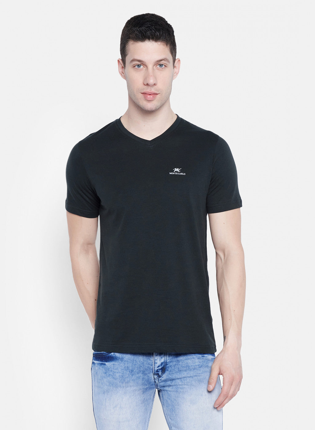 Mens Multicolor Plain T-Shirt