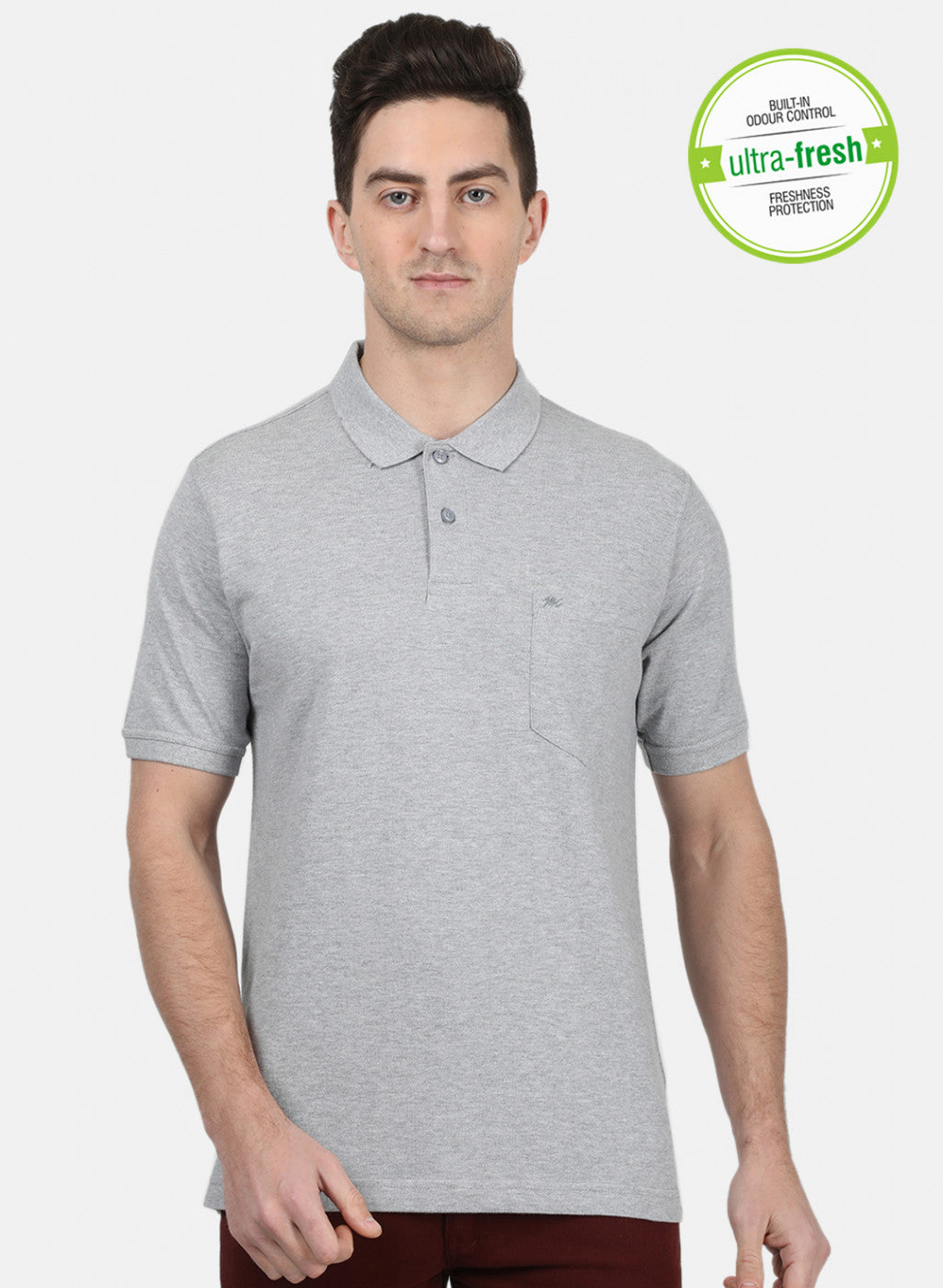 Mens Grey Plain T-Shirt