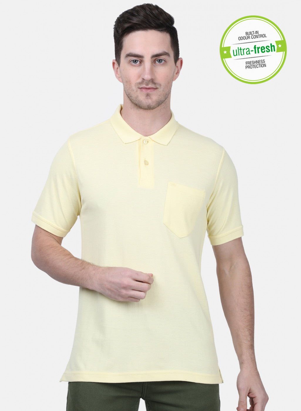 Mens Yellow Plain T-Shirts