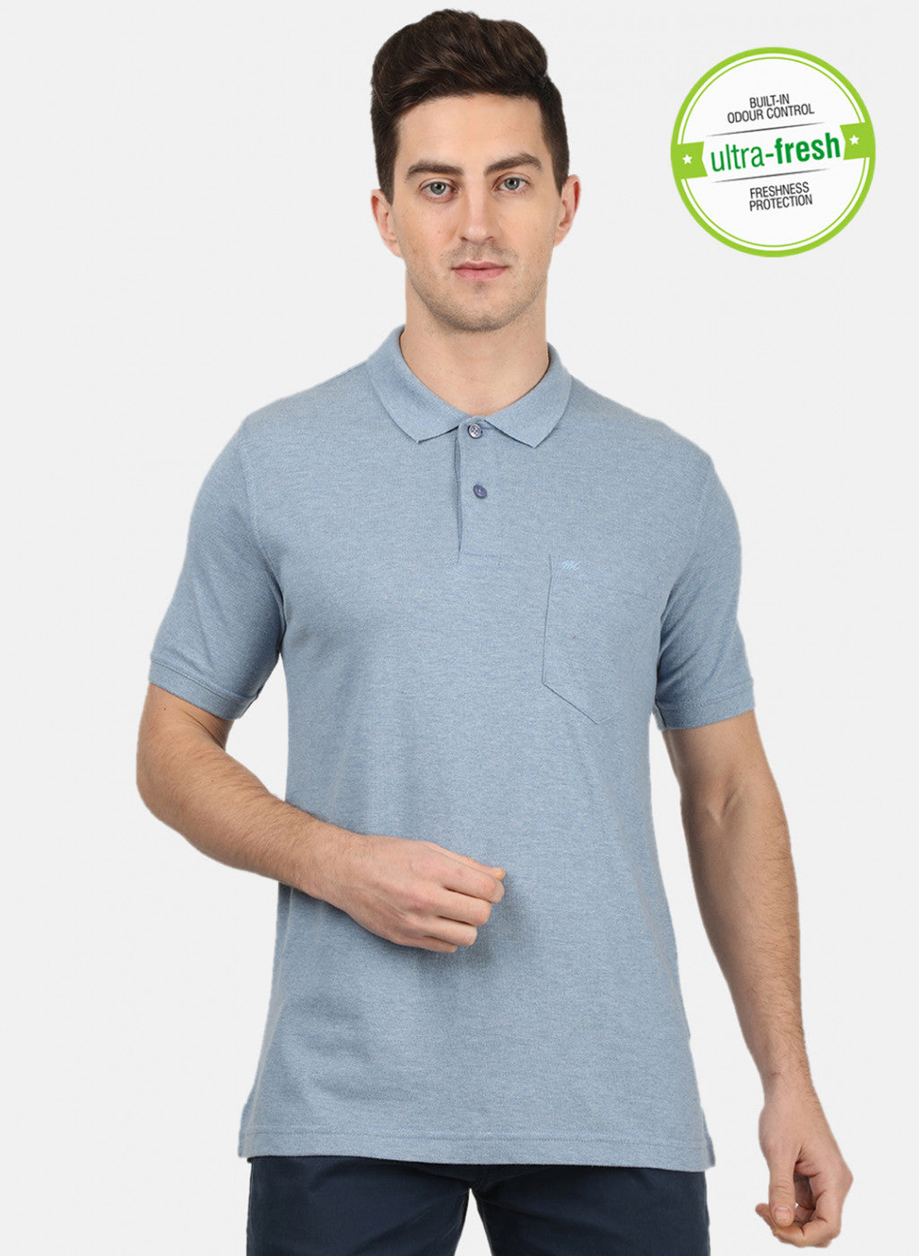 Mens Sky Blue Plain T-Shirt