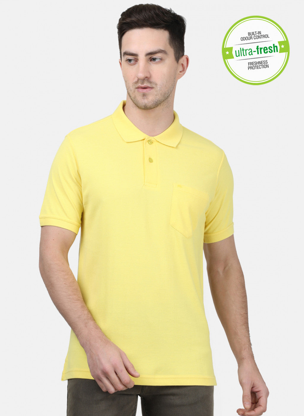 Mens Yellow Plain T-Shirts