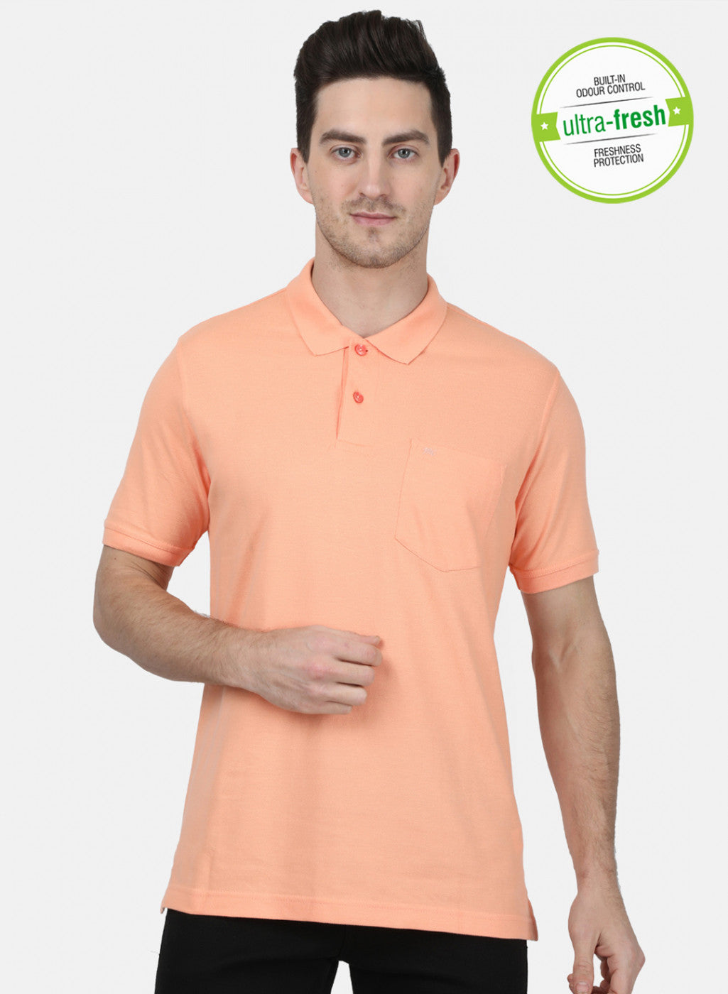 Mens Orange Plain T-Shirt