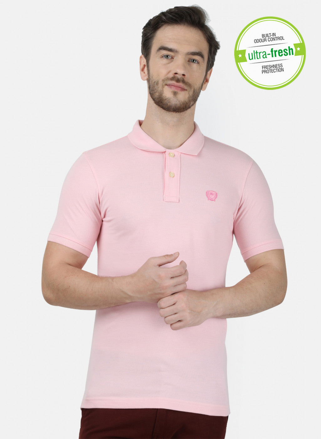 Mens Pink Plain T-Shirt